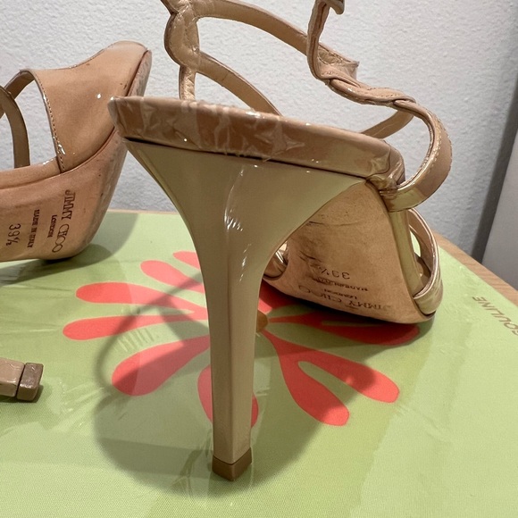 Jimmy Choo Paxton Nude Patent Leather Heel - Picture 6 of 12